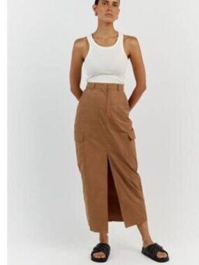 ASOS DESIGN Cargo Maxi Skirt Women’s Size 6  100% Cotton Utility